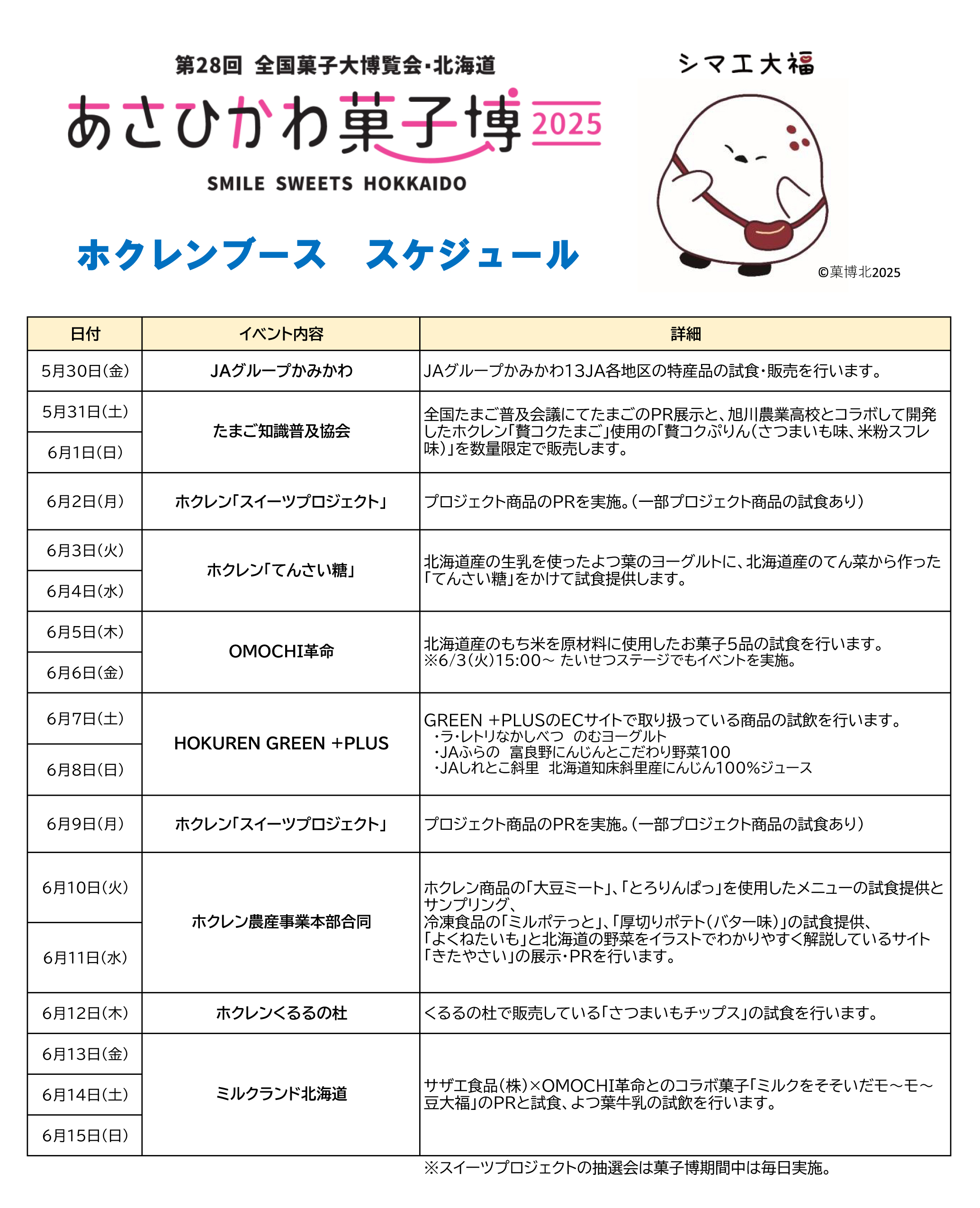 あさひかわ菓子博2025 ホクレンブースご紹介｜ホクレン農業協同組合連合会